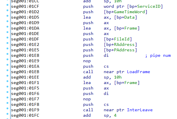 screenshot of portion of NSF code in IDA